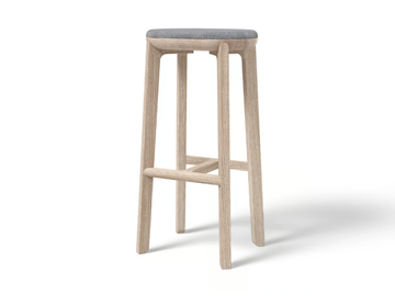 JURO 75 - Solid wood barstool with integrated cushion by JAVORINA - view 3