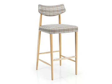 BIZU M1132UU - Upholstered wooden barstool with footrest by JMS - view 2