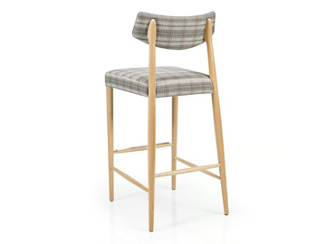 BIZU M1132UU - Upholstered wooden barstool with footrest by JMS - view 3