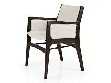 GEMMA M1086C - Upholstered leather chair with armrests by JMS - view 2