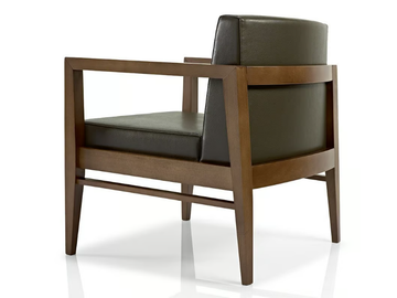 SERENA - Leather easy chair with armrests by JMS - view 3