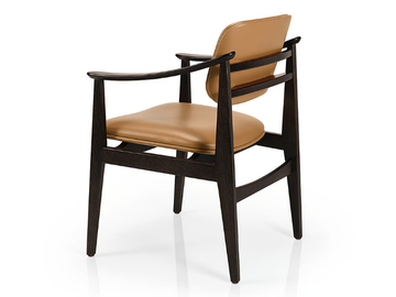 SHANNA M1056CUUST - Leather chair with armrests by JMS - view 3