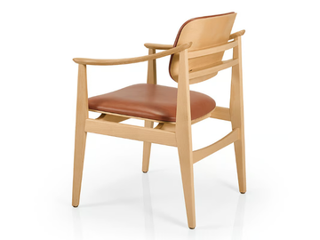 SHANNA M1056CWUUST - Leather chair with armrests by JMS - view 3