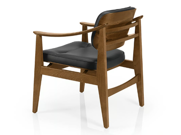 SHANNA M1058WUUCR - Leather easy chair with armrests by JMS - view 3