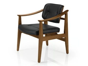 SHANNA M1058WUUCR - Leather easy chair with armrests by JMS - view 2