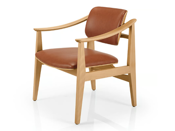 SHANNA M1058WUUST - Leather easy chair with armrests by JMS - view 3
