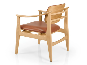 SHANNA M1058WUUST - Leather easy chair with armrests by JMS - view 2