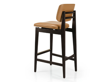 SHANNA M1060UUST - Leather barstool with footrest by JMS - view 2