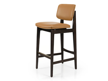 SHANNA M1060UUST - Leather barstool with footrest by JMS - view 3