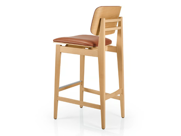 SHANNA M1060WUUST - Leather barstool with footrest by JMS - view 3