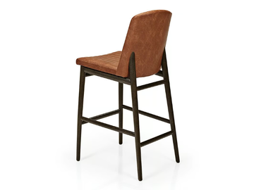ZOE M1144CV - Upholstered wooden barstool with footrest by JMS - view 3