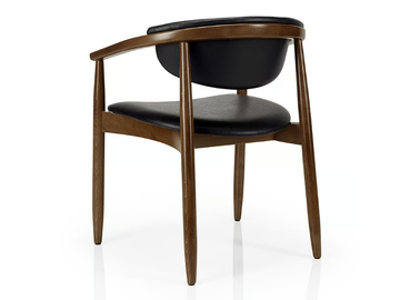 JOANNA - Leather restaurant chair with armrests by JMS - view 2
