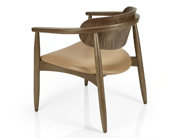 JOANNA - Wooden restaurant chair with armrests by JMS - view 3
