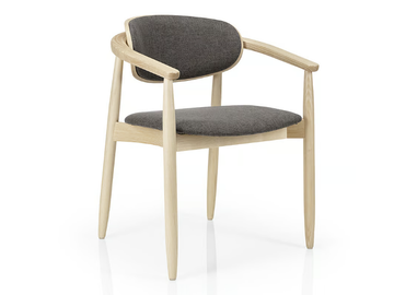 JOANNA - Wooden restaurant chair with armrests by JMS - view 2