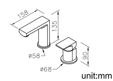 ARCH - 2 hole countertop single handle washbasin tap by JUSTIME - view 3