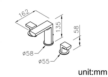 ARCH - 3 hole countertop washbasin tap by JUSTIME - view 3