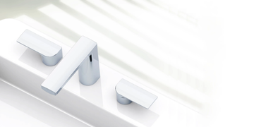 ARCH - 3 hole countertop chromed brass washbasin tap by JUSTIME - view 3