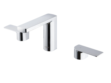 ARCH - 3 hole countertop chromed brass washbasin tap by JUSTIME - view 2