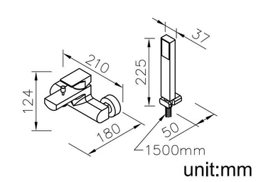 ARCH - Wall-mounted bathtub/shower mixer with hand shower by JUSTIME - view 3