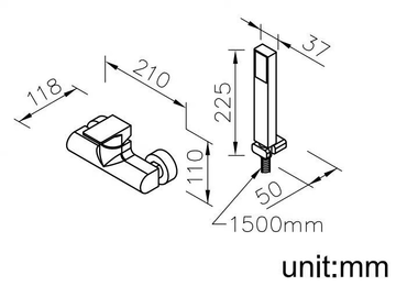 ARCH - Single handle shower mixer with hand shower by JUSTIME - view 3