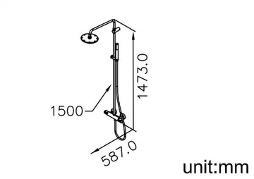 CHAPTER - Wall-mounted chromed brass shower system with hand shower by JUSTIME - view 3