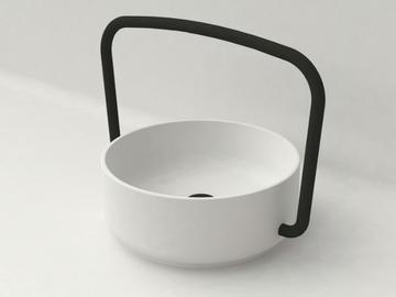 CHAPTER - Round washbasin with integrated faucet by JUSTIME - view 2