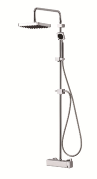 MARK II - Wall-mounted chromed brass shower panel with hand shower by JUSTIME - view 3