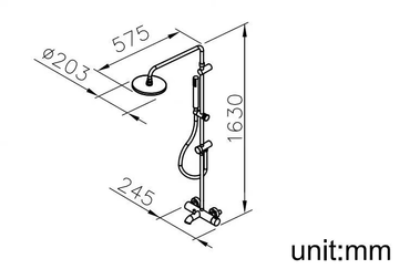 PAN I - Wall-mounted chromed brass shower system with hand shower by JUSTIME - view 3