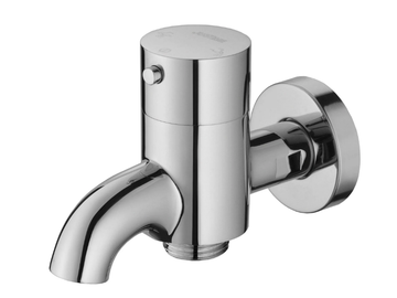PAN I - Wall-mounted single handle chromed brass washbasin mixer by JUSTIME - view 2