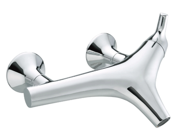 NATURE - Wall-mounted single handle chromed brass bathtub mixer by JUSTIME - view 2