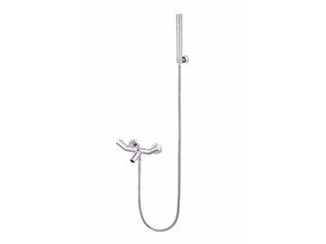 YES - Wall-mounted chromed brass bathtub mixer with hand shower by JUSTIME - view 2
