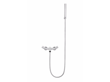YES - Wall-mounted chromed brass bathtub mixer with hand shower by JUSTIME - view 3