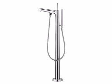 CHAPTER - Floor standing chromed brass bathtub mixer with flexible hose by JUSTIME - view 3