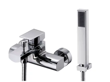 ARCH - Wall-mounted bathtub/shower mixer with hand shower by JUSTIME - view 2
