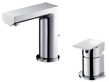 ARCH - 2 hole countertop chromed brass washbasin tap by JUSTIME - view 2