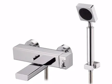 MARK II - 2 hole chromed brass bathtub mixer with hand shower by JUSTIME - view 2