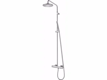 CHAPTER - Wall-mounted chromed brass shower system with hand shower by JUSTIME - view 2