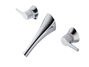 NATURE - 3 hole wall-mounted chromed brass washbasin tap by JUSTIME - view 2