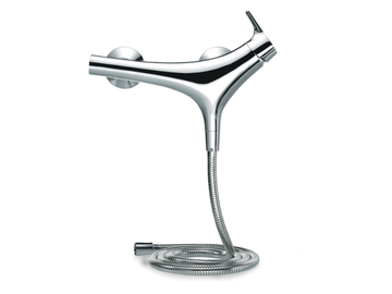 NATURE - Single handle chromed brass shower mixer with flexible hose by JUSTIME - view 2