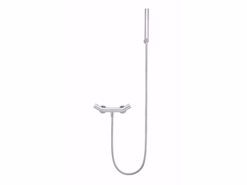 YES - Single handle chromed brass shower mixer with hand shower by JUSTIME - view 2