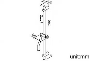 STILL ONE - Stainless steel shower wallbar with hand shower by JUSTIME - view 3