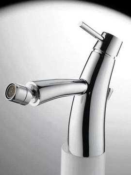 TAI CHI - Countertop single handle chromed brass bidet mixer with swivel spout by JUSTIME - view 3
