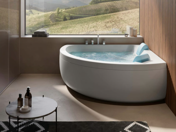 AQUASOUL CORNER 155 - Hydromassage corner bathtub with chromotherapy by Jacuzzi® - view 2