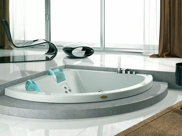AQUASOUL CORNER 155 - Built-in hydromassage corner bathtub by Jacuzzi® - view 2