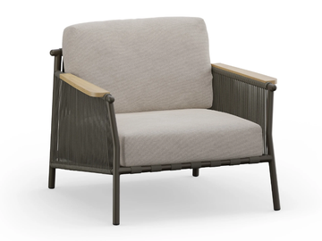 SCOOP - Upholstered fabric garden armchair with armrests by Jardinico - view 3