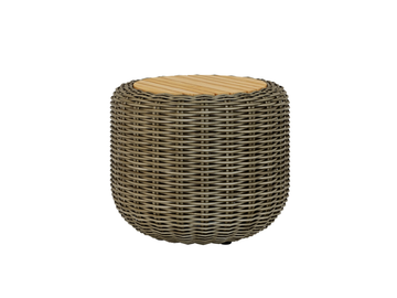 TUGU - Round low wicker garden side table by Jardinico - view 3