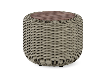 TUGU - Round low wicker garden side table by Jardinico - view 2