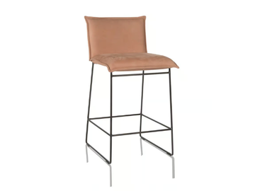 AMY - High leather stool with back by Jess - view 2