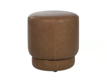 TRAY - Round leather pouf by Jess - view 2