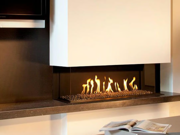 G110/37S - Wall-mounted 3-sided gas fireplace by KALFIRE - view 2